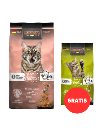 LEONARDO Adult Salmon hrana fara cereale cu somon pentru pisici adulte 1,8 kg + hrana 300g GRATIS