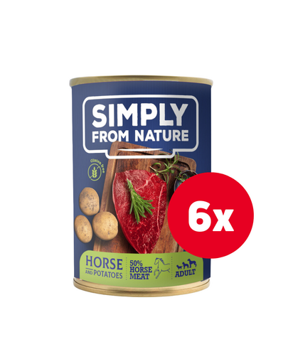 SIMPLY FROM NATURE carne de cal si cartofi set conserve 6 x 400 g + recompensa GRATIS