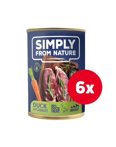 SIMPLY FROM NATURE set conserve hrana caini 6x400 g + recompensa GRATIS