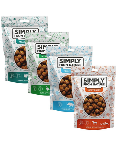 SIMPLY FROM NATURE Meat Balls Mix snackuri caini 4x80 g