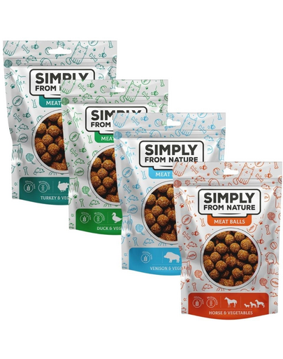 SIMPLY FROM NATURE Meat Balls Mix snackuri caini 4x80 g