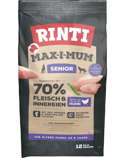 RINTI MAX-I-MUM Senior Chicken hrana uscata pentru caini seniori, cu pui 12 kg