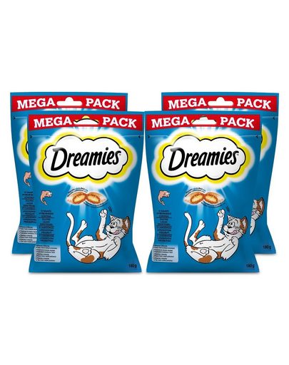 DREAMIES Mega Pack 4x180g recompensa pisici, cu aroma somon