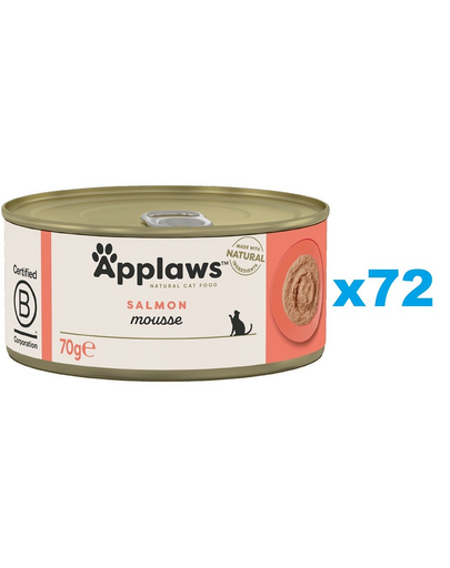 APPLAWS Cat Adult Mousse Salmon Set conserve mousse de somon pentru pisici 72x70 g