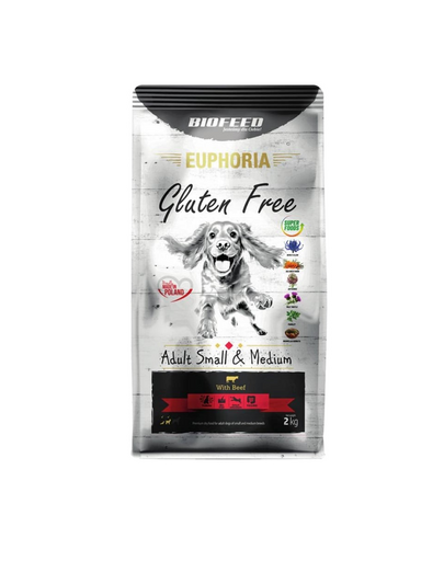 BIOFEED EUPHORIA Gluten Free hrana pentru caini, fara gluten, cu vita 2 kg