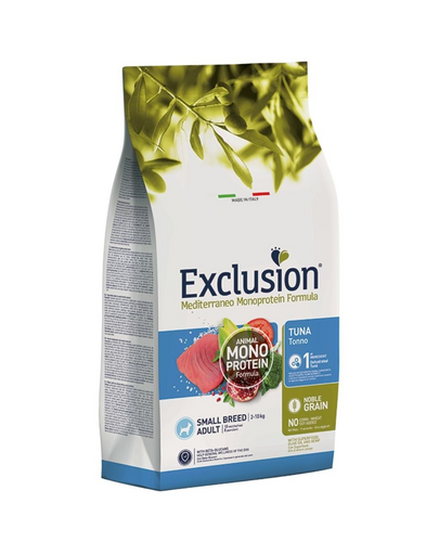 EXCLUSION MonoProtein Noble Grain Small Breed Dogs cu ton pentru caini rasa mica 7 kg