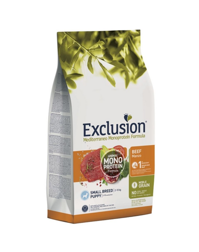 EXCLUSION MonoProtein Noble Grain Puppy Small Breeds cu vita pentru catei rasa mica 12 kg