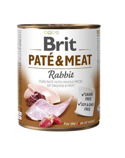 BRIT Pate&Meat rabbit 800 g Conserva pentru caine, cu iepure