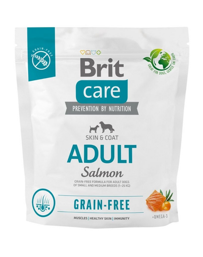 BRIT Care Grain-free Adult 1 kg Hrana uscata caini, cu somon si cartofi