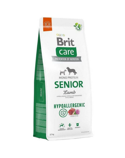 BRIT CARE Hypoallergenic Senior Lamb 12kg Hrana caine senior, cu miel