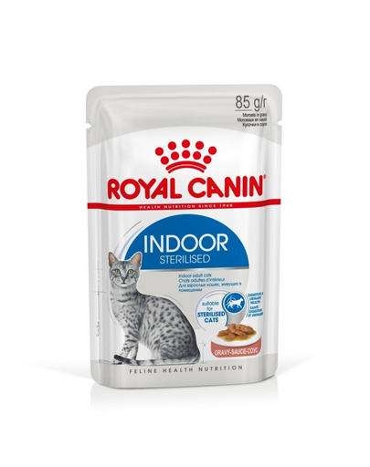 ROYAL CANIN Sterilised Indoor in Gravy 12 x 85 g hrană umedă pentru pisici castrate de interior