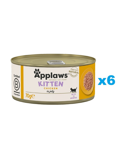 APPLAWS Kitten Chicken Breast 6x70 g hrana umeda pentru pisoi, pui in aspic