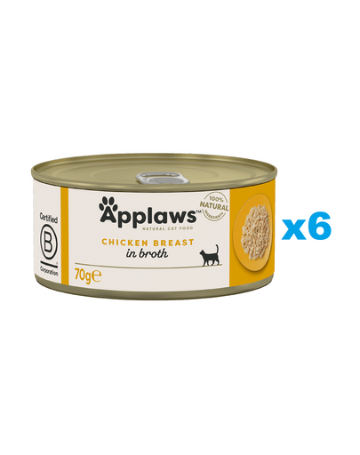 APPLAWS Cat Adult Chicken Breast Conserve pentru pisica, cu piept de pui 6x70 g