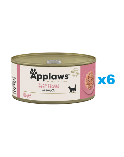 APPLAWS Cat Adult Tuna with Prawn in Broth 6x156 g ton si creveti, hrana pisici