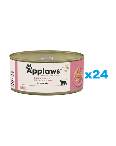 APPLAWS Cat Adult Tuna with Prawn in Broth 24x156 g ton si creveti in sos, hrana pisici