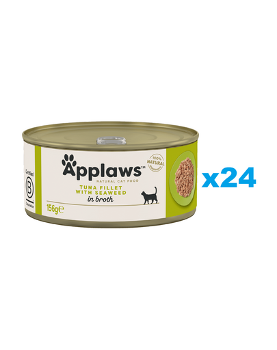 APPLAWS Cat Adult Tuna with Seaweed in Broth ton si alge 24x156 g hrana pisica