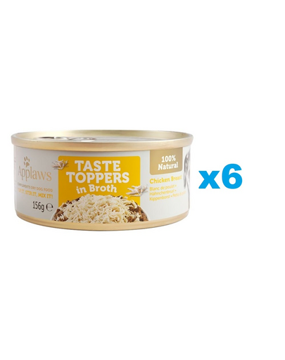 APPLAWS Taste Toppers Conserve pentru caine, cu piept de pui in sos 6x156 g