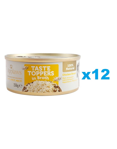 APPLAWS Taste Toppers Set de conserve hrana caine, cu pui in sos 12x156 g