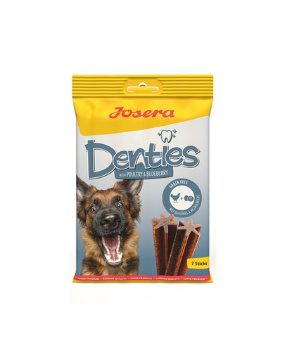 JOSERA Denties with Poultry & Blueberry 180g Batoane dentare pentru caini, cu pasare si afine