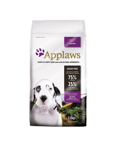 APPLAWS Large Breed Puppy Chicken 7,5 kg hrana catei + 18 x 156 g GRATIS pui in sos