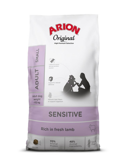 ARION Original Sensitive Adult Small Lamb Rice 7 kg hrana cu miel, pentru caini talie mica