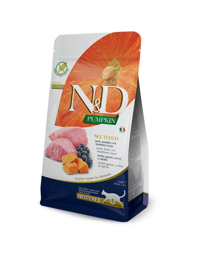 FARMINA N&D Cat Pumpkin Neutered Lamb&Blueberry Hrană uscată pentru câini adulți 50g