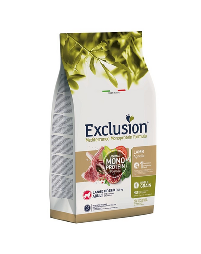 EXCLUSION MonoProtein Noble Grain large breeds dogs hrană pentru câini din rase mari cu miel 12 kg