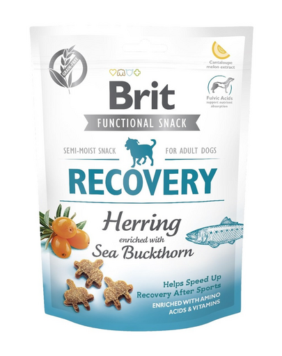 BRIT Care Dog Functional Snack Recovery recompense pentru caini activi, hering si catina 150 g