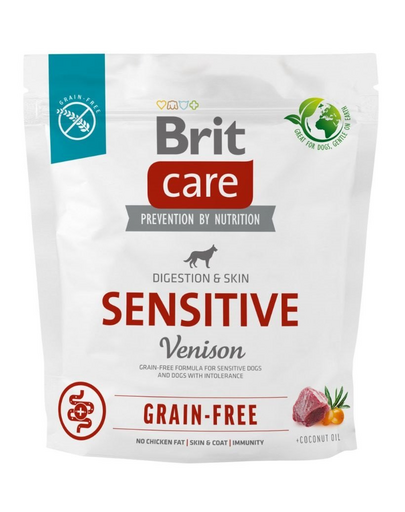 BRIT Care Dog Grain-free Sensitive 1 kg Hrana caini adulti cu intolerante alimentare, cu vanat si cartofi