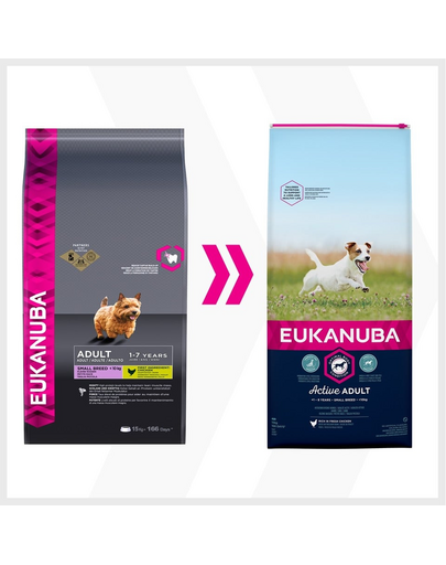 EUKANUBA Adult Small Breeds Chicken Hrana uscata pentru caini adulti de talie mica, cu pui 15 kg