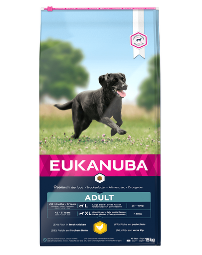 EUKANUBA Active Adult Large Breed bogat in pui proaspat 15kg