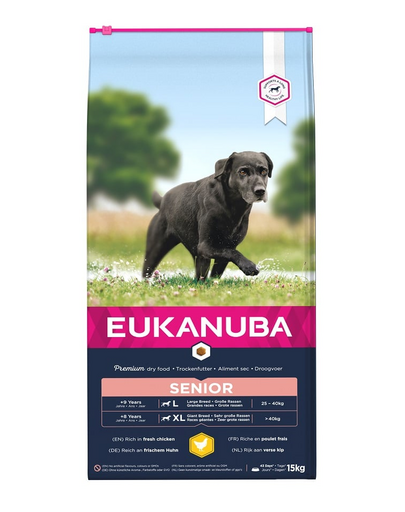 EUKANUBA Caring Senior Large Breed Hrana uscata caini seniori talie mare, bogat in pui 15kg