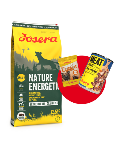 JOSERA Nature Energetic 12,5kg hrana caini activi + 1 x Denties & Meat Lovers GRATIS