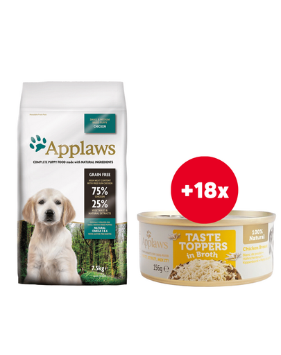 APPLAWS Chicken 7,5 kg + 18 x 156 g GRATIS pui in sos