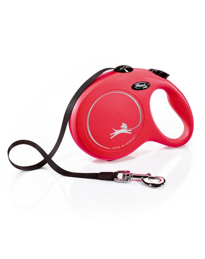FLEXI New Classic lesa automata cu banda pentru caini, rosu, marimea L, 8 m