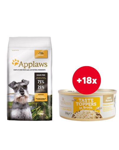 APPLAWS Senior Chicken 7,5 kg + 18 x 156 g GRATIS pui in sos