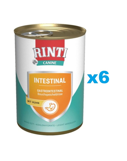 RINTI Canine Intestinal chicken 6 x 400 g cu pui, pentru caini