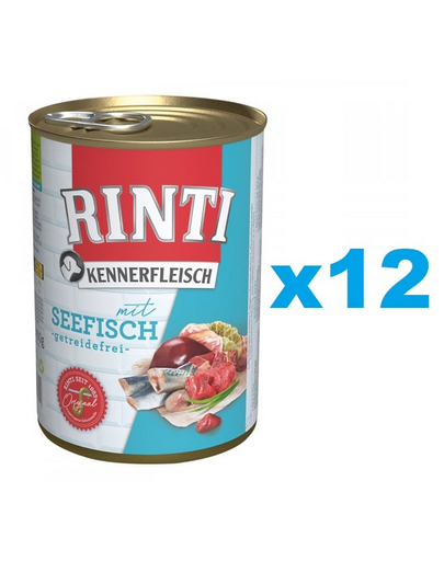 RINTI Kennerfleisch Sea Fish conserve caini 12x400 g peste marin