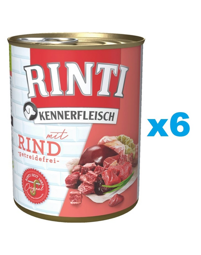 RINTI Kennerfleisch Beef cu vita 6x400 g conserva hrana caine