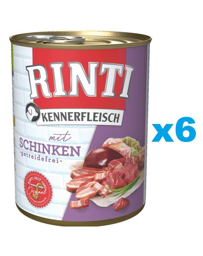 RINTI Kennerfleisch Ham cu sunca 6x400 g conserve pentru caini