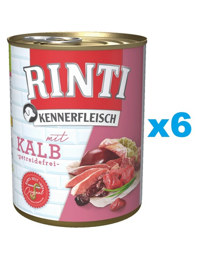 RINTI Kennerfleisch Veal carne de vitel 6x800 g hrana caine