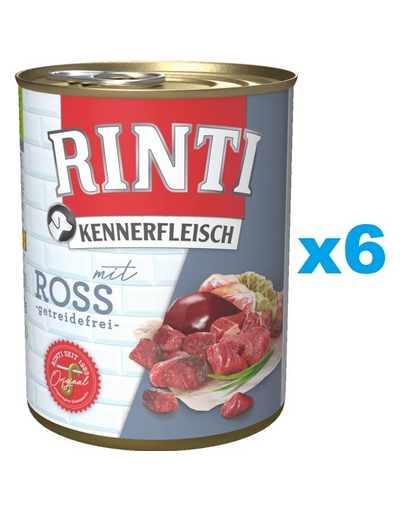 RINTI Kennerfleisch Horse carne de cal 6x800 g hrana caine adult