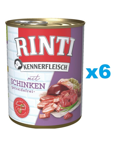 RINTI Kennerfleisch Ham cu sunca 6x800 g hrana umeda caine