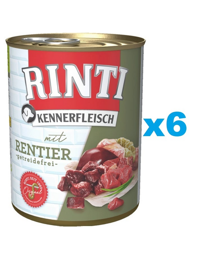 RINTI Kennerfleisch Reindeer renifer 6x800 g hrana cu ren, caine