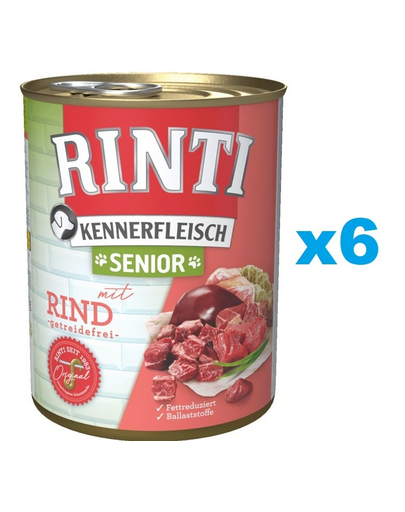 RINTI Kennerfleish Senior Beef 6x400 g cu vita pentru caini mai batrani