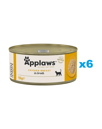 APPLAWS Cat Adult Chicken Breast in Broth piept de pui in supa 6x156g hrana pentru pisica