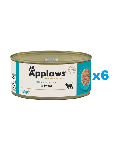 APPLAWS Cat Adult Tuna Fillet in Broth file ton 6x156 g hrana pisica, in supa