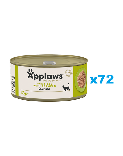 APPLAWS Cat Adult Tuna with Seaweed in Broth ton si alge in sos 72x156 g hrana pisica