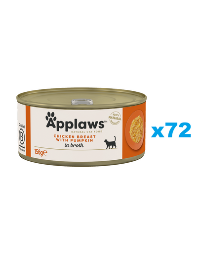 APPLAWS Cat Adult Chicken Breast with Pumpkin in Broth pierś z kurczaka i dynia w bulionie 72x156 g