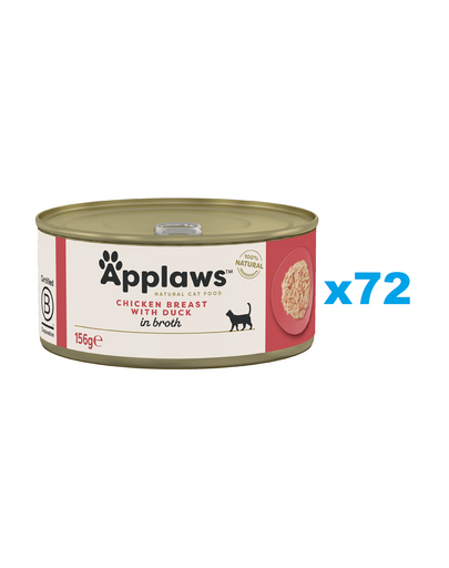 APPLAWS Cat Adult Chicken Breast with Duck in Broth Mancare umeda pentru pisici, cu pui si rata 6x156g